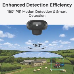 Reolink B740X Argus 4 Solar & Battery-Powered Black Wired or Wireless 4K Indoor & Outdoor Bullet Wi-Fi Security Camera