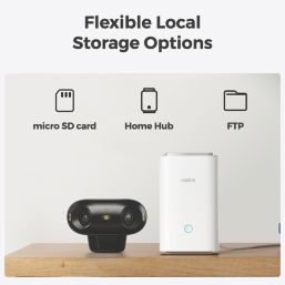 Reolink B740X Argus 4 Solar & Battery-Powered Black Wired or Wireless 4K Indoor & Outdoor Bullet Wi-Fi Security Camera