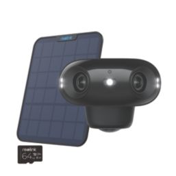 Reolink B740X Argus 4 Solar & Battery-Powered Black Wired or Wireless 4K Indoor & Outdoor Bullet Wi-Fi Security Camera