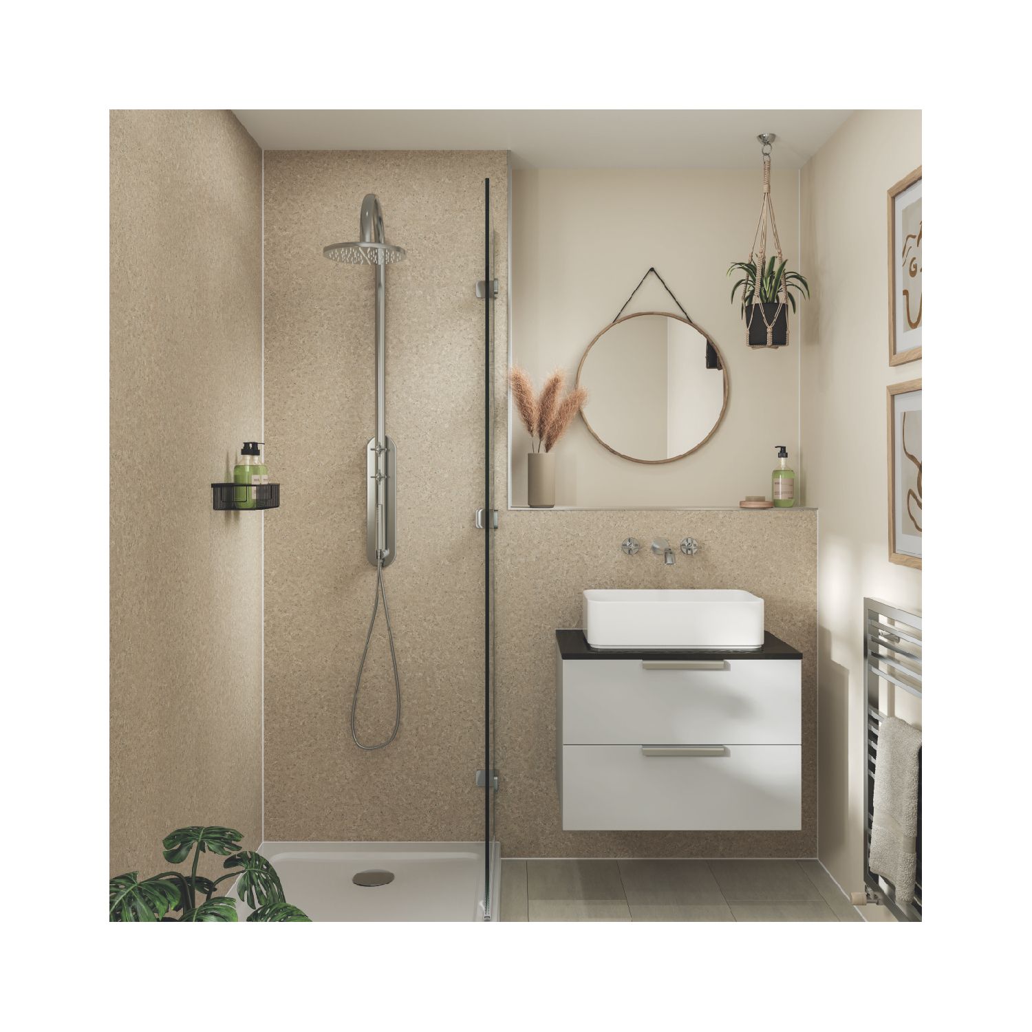 Multipanel Hydrolock Bathroom Waterproof Wall Panel Matt Tavolo Taupe 2400mm x 580mm x 11mm (403CG)