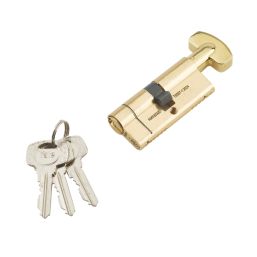 Yale Fire Rated 1 Star 6-Pin Thumbturn Euro Cylinder 35-35 (70mm) Polished Brass