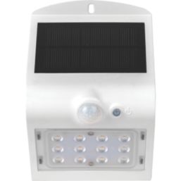 Luceco LEXS30W30-01 Outdoor LED Solar-Powered Wall Light With PIR Sensor White 220lm