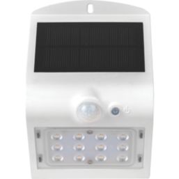 Luceco  Outdoor LED Solar-Powered Wall Light With PIR Sensor White 220lm