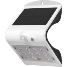 Luceco LEXS30W30-01 Outdoor LED Solar-Powered Wall Light With PIR Sensor White 220lm