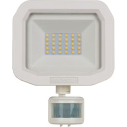 Luceco Castra Outdoor LED Floodlight With PIR Sensor White 10W 1200lm