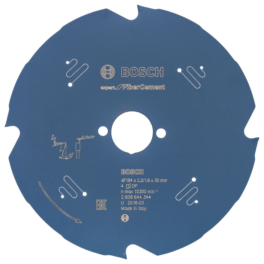 Bosch Expert Fibre Cement Circular Saw Blade 184mm x 30mm 4T Screwfix