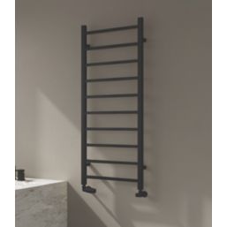 Reina 1200mm x 300mm 997BTU Black Flat Designer Towel Radiator