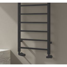 Reina 1200mm x 300mm 997BTU Black Flat Designer Towel Radiator