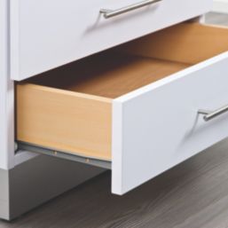 Essentials Steel Bottom Fix Self-Closing Roller Drawer Runners 450mm 2 Pack