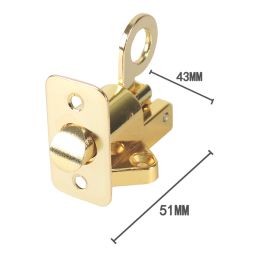 Smith & Locke Fanlight Catch Polished Brass 51mm x 43mm