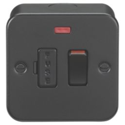 Knightsbridge  13A Switched Metal Clad Fused Spur with Neon Black