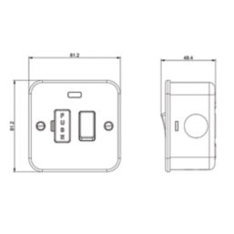 Knightsbridge  13A Switched Metal Clad Fused Spur with Neon Black