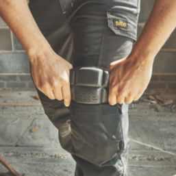 Site Allman Multi-Pocket Stretch Work Trousers Grey / Black 38" W 32" L
