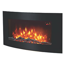 Black Remote Control Wall-Mounted Electric Fire 1000mm x 500mm