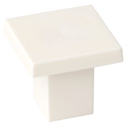 Essentials  Decorative Square Cabinet Knobs White 30mm 6 Pack