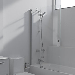 Ideal Standard i.life Frameless Silver 2-Panel Hinged Bath Screen RH 1000-1025mm x 1505mm
