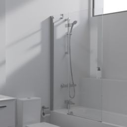 Ideal Standard i.life Frameless Silver 2-Panel Hinged Bath Screen Right-Handed 1000-1025mm x 1505mm