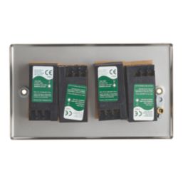 Contactum iConic 4-Gang 2-Way  Dimmer Switch  Brushed Steel
