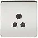 Knightsbridge SF5APC 5A 1-Gang Unswitched Socket Polished Chrome with Black Inserts