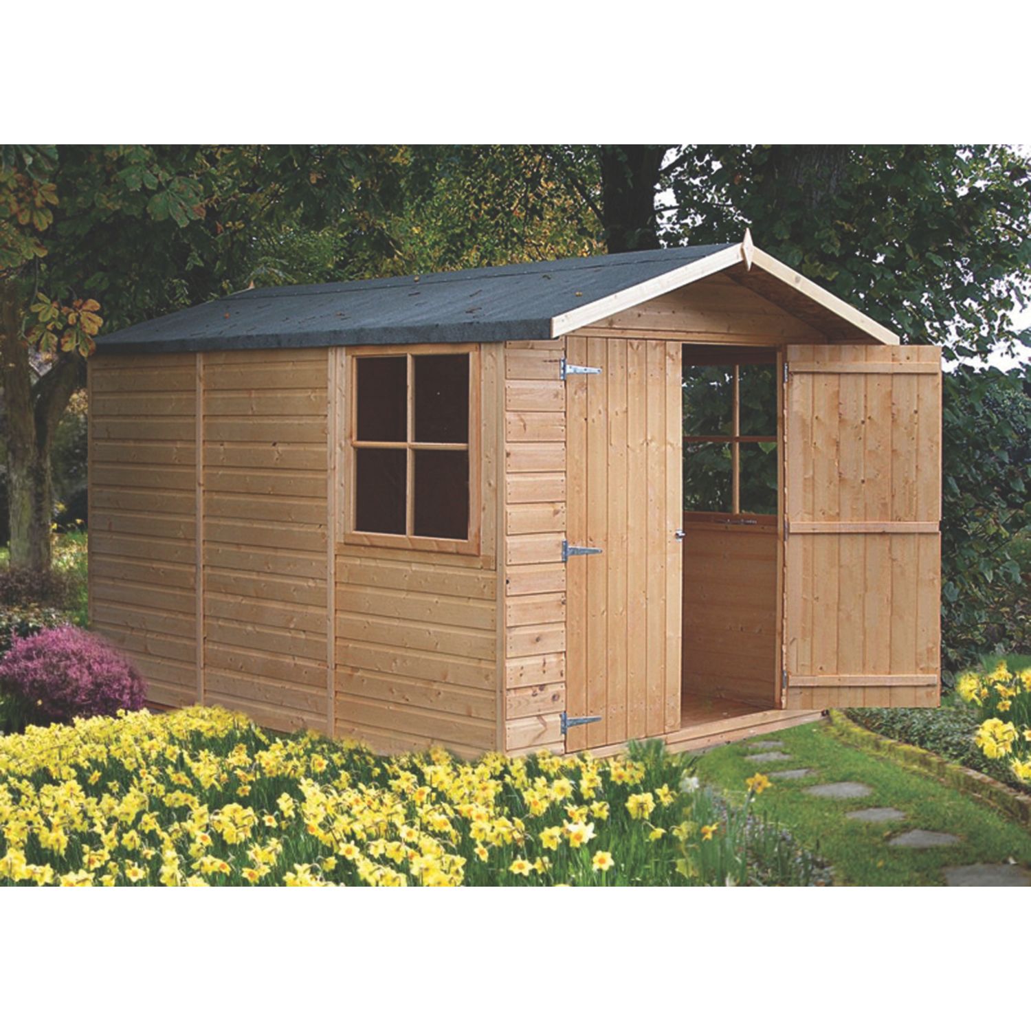 Shire Guernsey 10' x 9' 6" (Nominal) Apex Shiplap T&G Timber Shed (40581)