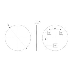 Nevarda Bathroom Mirror Plain 600mm x 10mm x 600mm