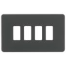 Knightsbridge  4-Module Grid Faceplate Anthracite