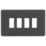 Knightsbridge  4-Module Grid Faceplate Anthracite