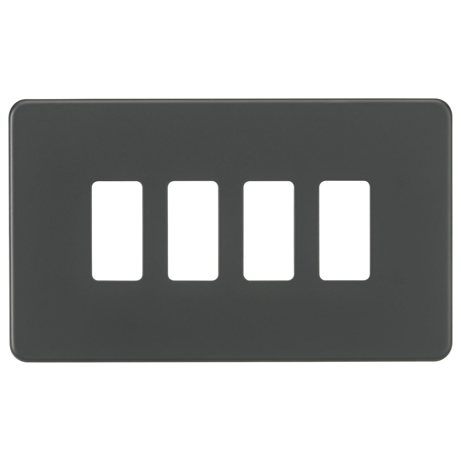 Knightsbridge 4-Module Grid Faceplate Anthracite (405CR)