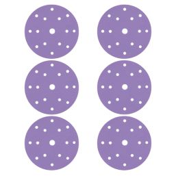 Trend  AB/150/M6 60, 120 & 240 Grit 14-Hole Punched Multi-Material Random Orbital Sanding Discs 150mm 6 Pack