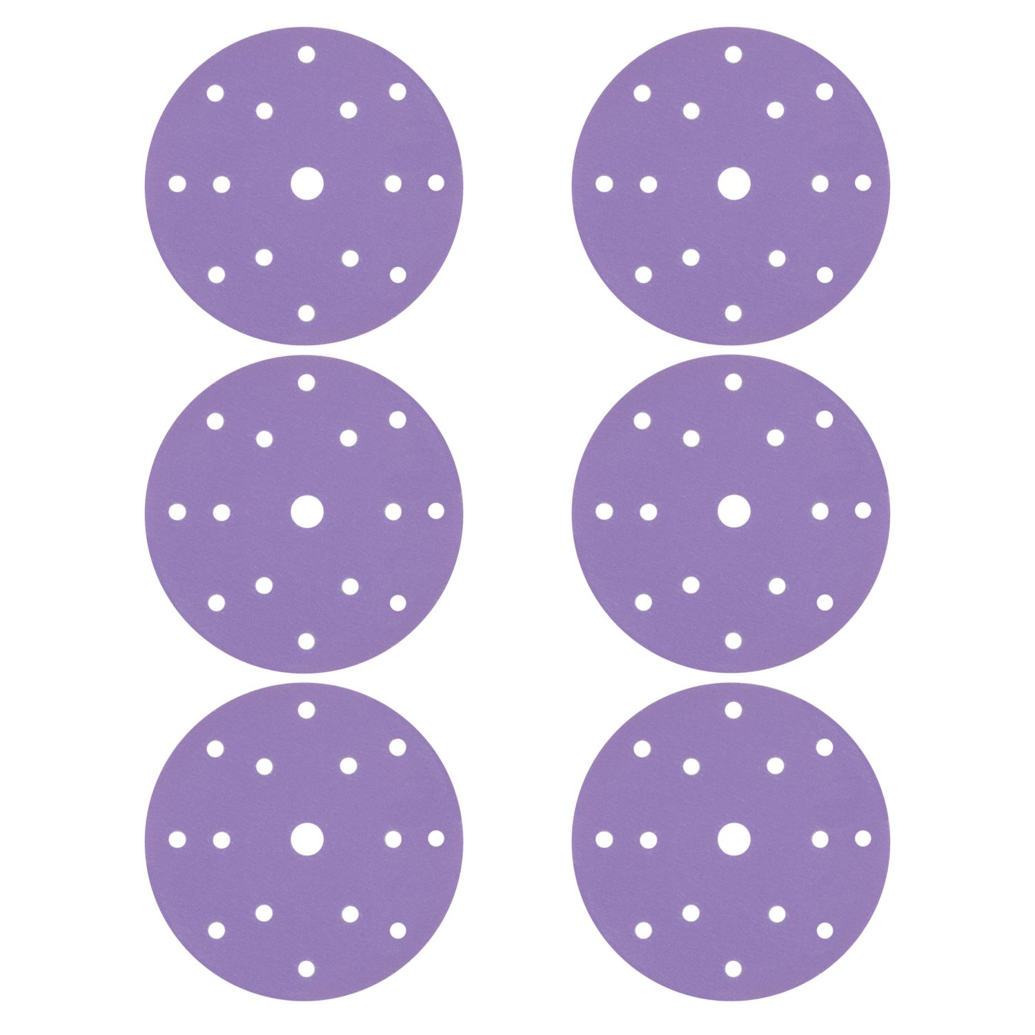 Trend AB/150/M6 60, 120 & 240 Grit 14-Hole Punched Multi-Material Random Orbital Sanding Discs 150mm 6 Pack (405EC)