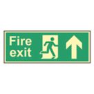 Essentials  Photoluminescent "Fire Exit Man Up Arrow" Sign 150mm x 450mm