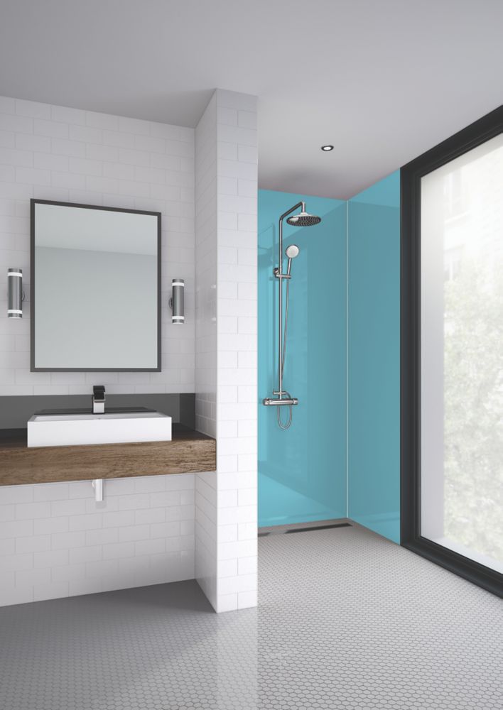 Splashwall  Bathroom Splashback Gloss Ocean 600mm x 2420mm x 4mm - 4