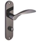 Smith & Locke Crantock Fire Rated WC Door Handles Pair Black Nickel