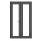 Crystal  Anthracite Grey Triple-Glazed uPVC French Door Set 2090mm x 1290mm