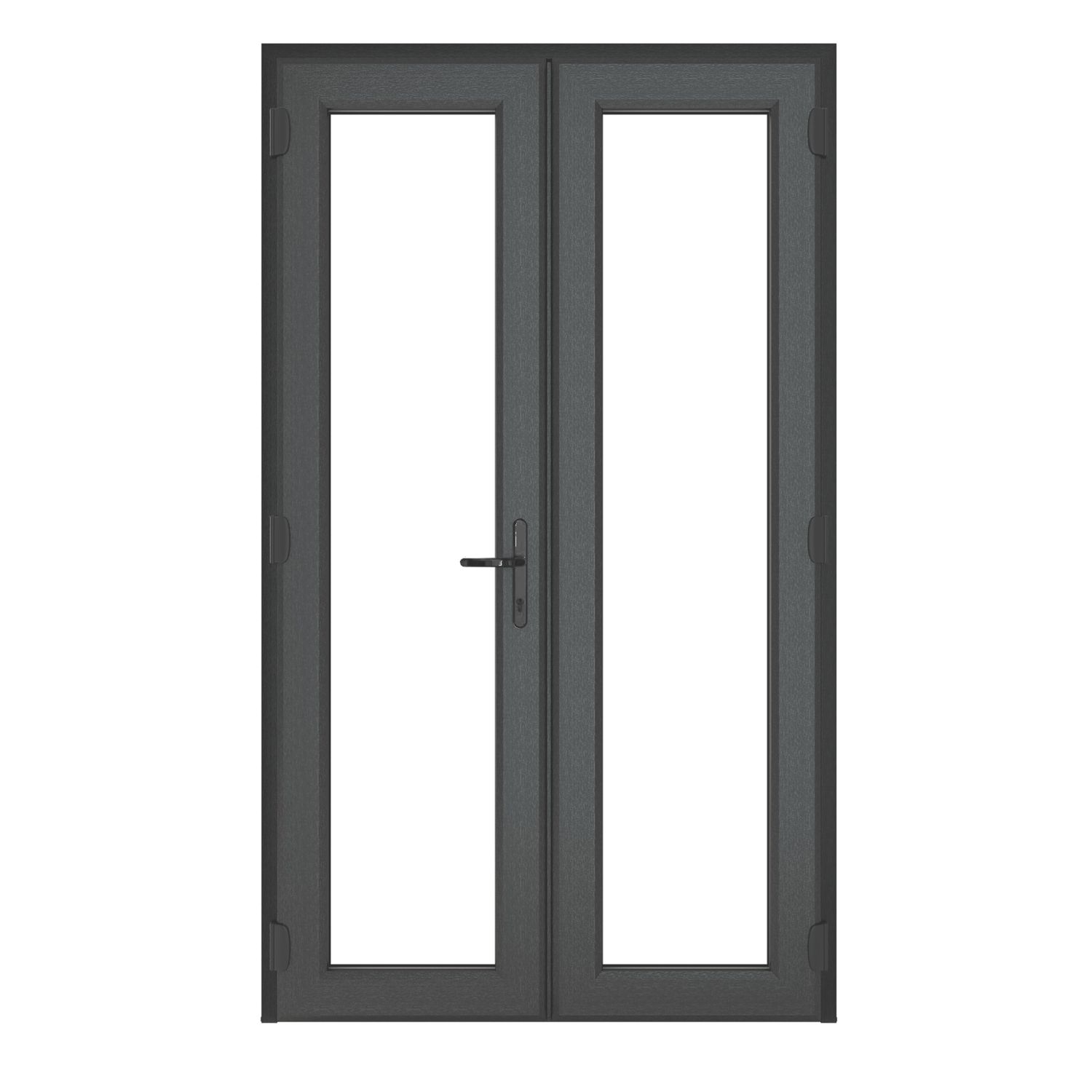 Crystal Anthracite Grey Triple-Glazed uPVC French Door Set 2090mm x 1290mm (405JN)