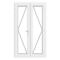 Crystal  White Double-Glazed uPVC French Door Set 2055mm x 1390mm