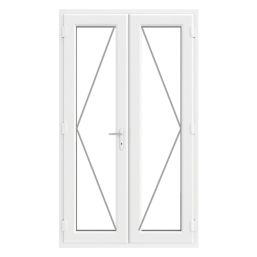 Crystal  White Double-Glazed uPVC French Door Set 2055mm x 1390mm