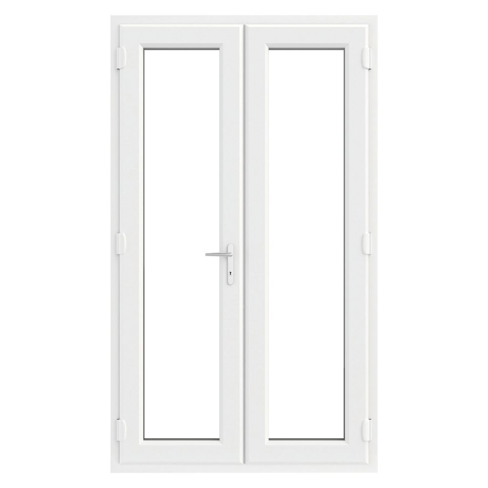 Crystal White DoubleGlazed uPVC French Door Set 2055mm x 1390mm Screwfix