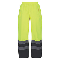 Regatta Pro Hi-Vis Over Trousers Elasticated Waist Yellow / Navy X Large 34" W 31" L