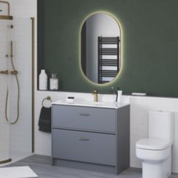 Sensio Nebula Oval Illuminated Bathroom Mirror Brass With 2016lm LED Light 800mm x 500mm