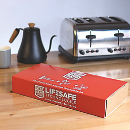 LifeSafe Technologies StaySafe Kitchen Safe Fire Extinguisher, Pan Fire Sachet & Heat Alarm 3 Pieces