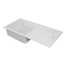 Carysil TD100L-WH 1 Bowl Granite Composite Kitchen Sink White Reversible 1000mm x 500mm