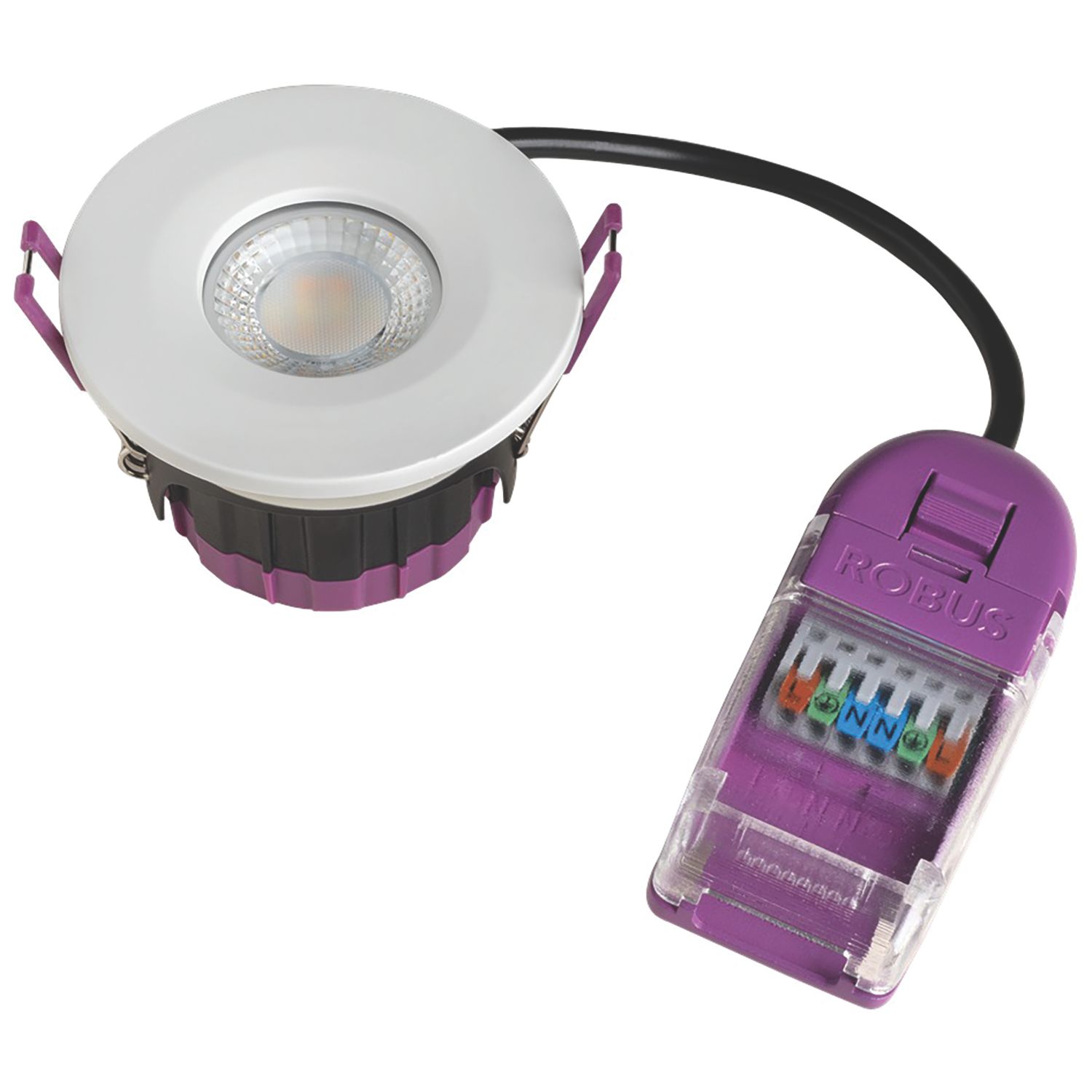 Robus Ultimum Fixed Fire Rated LED Wattage & CCT Selectable Downlight White 5/7W 660/820lm (405RL)