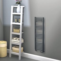 Towelrads 1000mm x 300mm 931BTU Black Flat Designer Towel Radiator