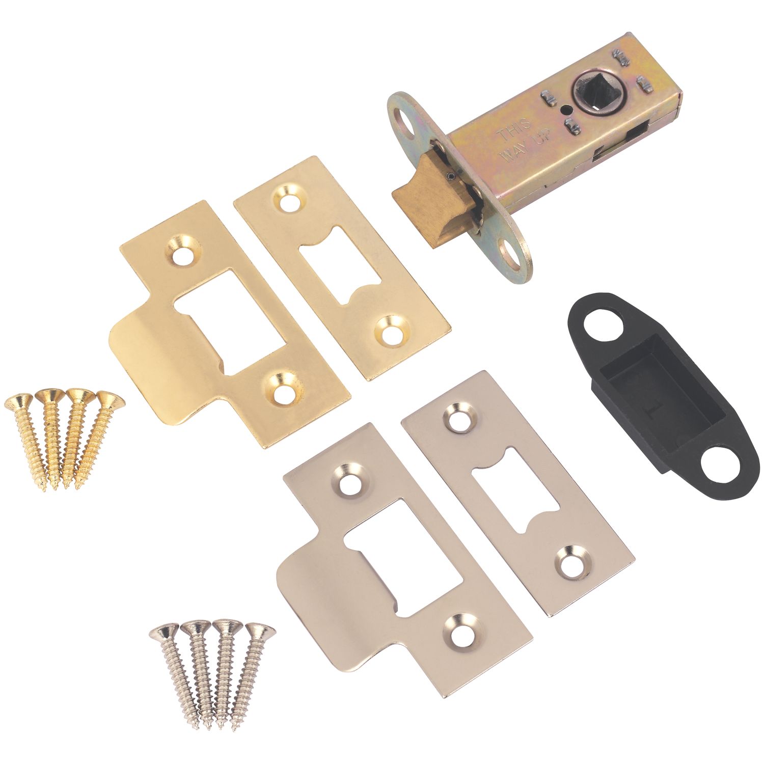 Smith & Locke Electro Brass/Satin Chrome Tubular Mortice Latch 63mm Case - 44mm Backset (4062K)