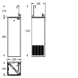 Freestanding Chilled Drinking Water Fountain 328mm x 325mm x 1030mm
