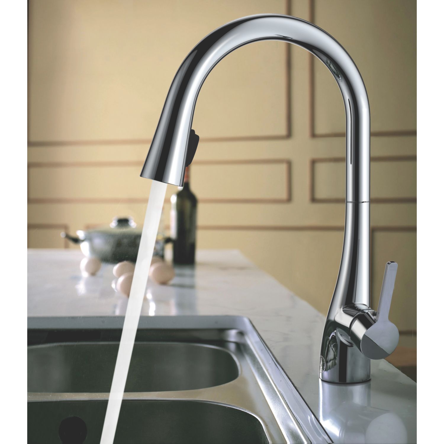 Oxford Pull-Out Spray Mono Mixer Kitchen Tap Chrome (4065P)