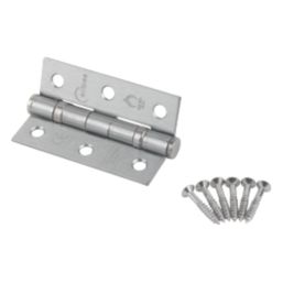 Eclipse  Satin Chrome Grade 7 Fire Rated Ball Bearing Hinges 76mm x 51mm 2 Pack