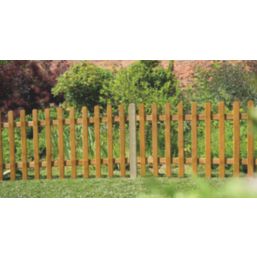 Forest Pale Picket  Fence Panels Golden Brown 6' x 3' Pack of 4