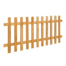 Forest Pale Picket  Fence Panels Golden Brown 6' x 3' Pack of 4